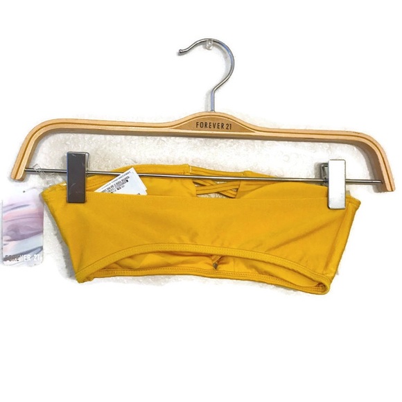 3/$20 Mustard Yellow Bandeau Bikini Top Marigold - Picture 4 of 5